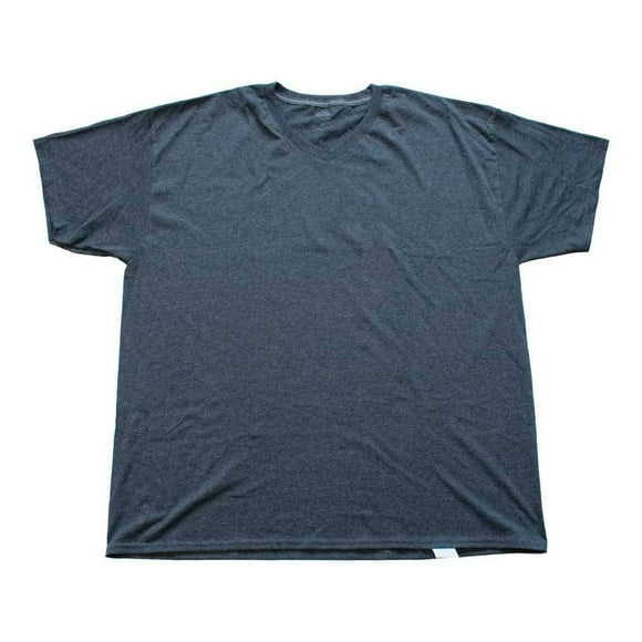 Playera Fruit of the Loom Para hombre cuello v, algodón sustentable, negro jaspe, talla 2EG