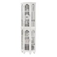 thumbnail image 6 of 22.00 Inch Tall Corner Display Cabinet with Glass Doors and Elegant Curved Design - White, 6 of 7