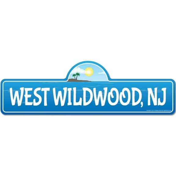 West Wildwood NJ New Jersey Beach Street Sign | Indoor/Outdoor | Surfer Ocean Lover Décor For Beach House Garages Living Rooms Bedroom | Signmission Personalized Gift