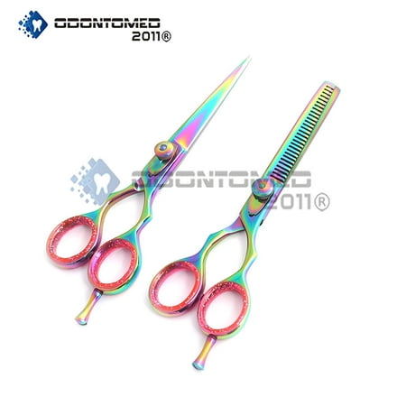 Odontomed2011® Od2011-d-1516 New J2 Japanese Steel Professional Razor Edge Titanium Hairdressing Scissors And Hair Thinning Scissors/shear Set 5.5 Inch (14cm) A+