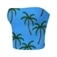 thumbnail image 3 of Lovskoo Tube Tops for Women Floral Printed Basic Bandeau Cropped Tops Strapless Casual Going Out Crop Top Blue, 3 of 4