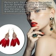 thumbnail image 4 of pitrice Feathers Earrings Long Drop Dangle Easy Matching Multicolor Classical Comfortable Modern Style Ear Pendants for Women Jewelry red, 4 of 6