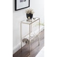 thumbnail image 6 of Kate and Laurel Trubey Modern Side Table, 15.75 x 8 x 24.6, Silver, Contemporary End Table With Glass Top, 6 of 8