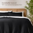 thumbnail image 3 of Bare Home Bamboo 3-Piece Duvet Cover Set - Made from Rayon Fibers - Soft, Cooling & Breathable - Full,Black, 3 of 11