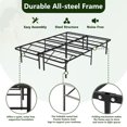 thumbnail image 3 of HAILIMU Full Metal Bed Frame, Foldable & No Tools Assembly, Heavy Duty Platform with Under Bed Storage, 1300 lbs Weight Capacity, Ideal for Small Spaces & Guest Rooms, 3 of 7