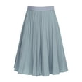thumbnail image 3 of SiiRoh Girls Elastic High Waist Pleated Maxi Skirt Midi Swing Skirts Beach Vacation Summer Outfits Gray 130, 3 of 5