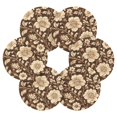 thumbnail image 7 of Yayeee 6 PCS Drink Coasters with Holder Set Woven Absorbent Round Tabletop Hot Pad, Brown Floral, 7 of 7