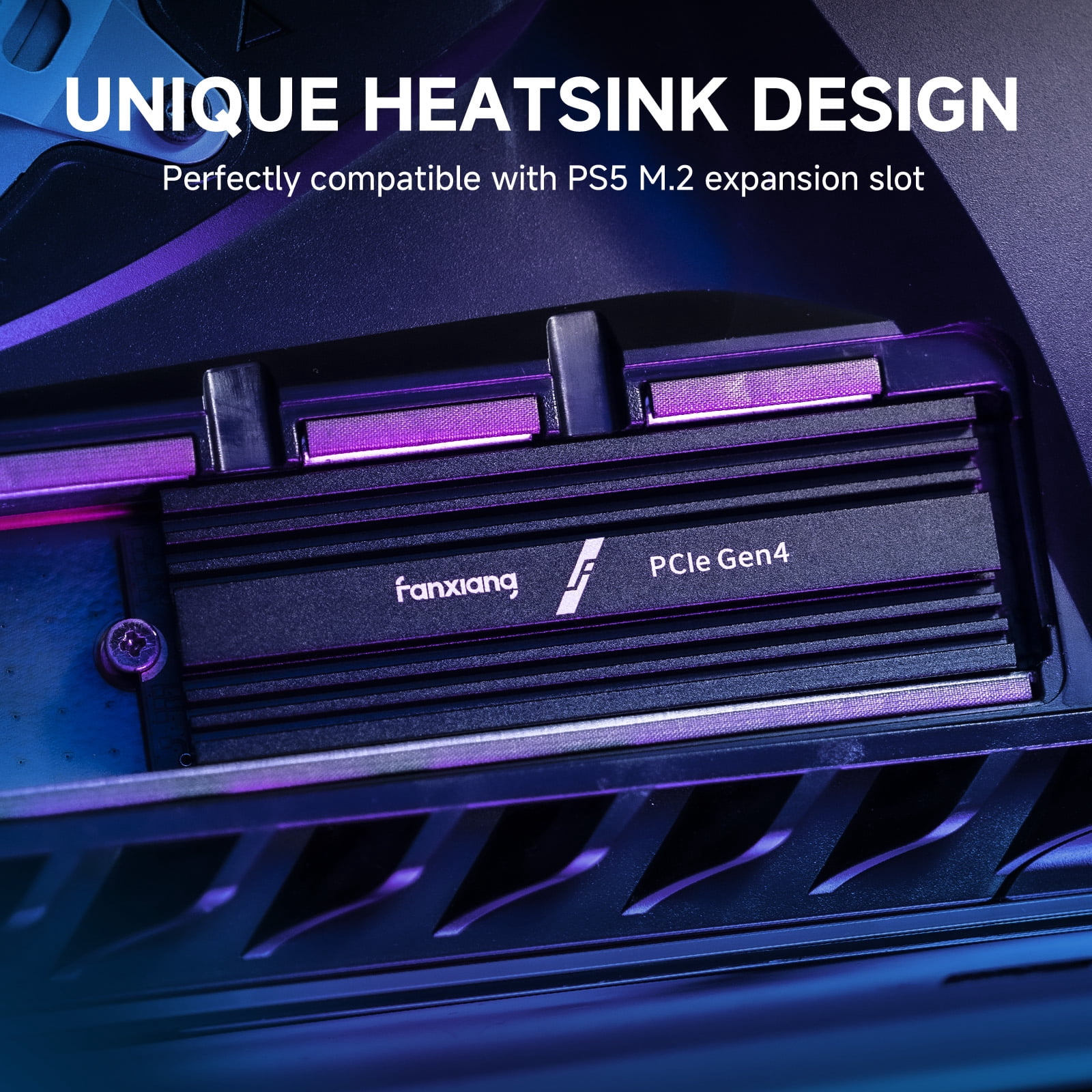 Fanxiang 4TB M.2 2280 NVMe SSD with Heatsink PCIe 4.0 Gen4x4, Up to 7000MB/s Read Speed, Compatible with PS5 PC Laptop Desktop Storage Expansion
