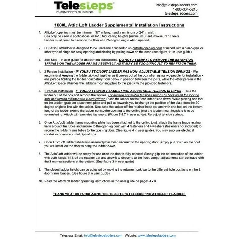 Telesteps 1000l 2024 loft ladder