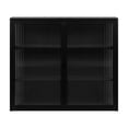 thumbnail image 4 of GZXS Wall-Mounted Metal Cabinet with 2 Fluted Glass Doors and Detachable Interior Shelves, 3-Tier Home Organizer for Living Room, Black, 4 of 8