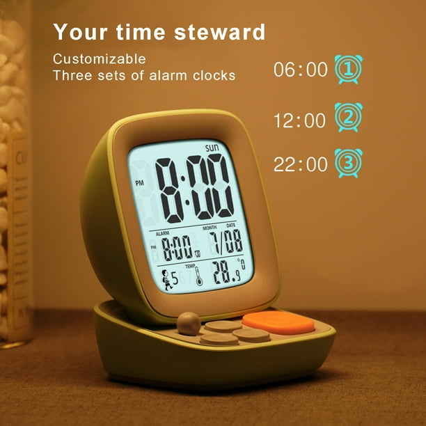 Travelwant 500mAh Alarm Clock for Bedrooms Digital Voice Report Alarm