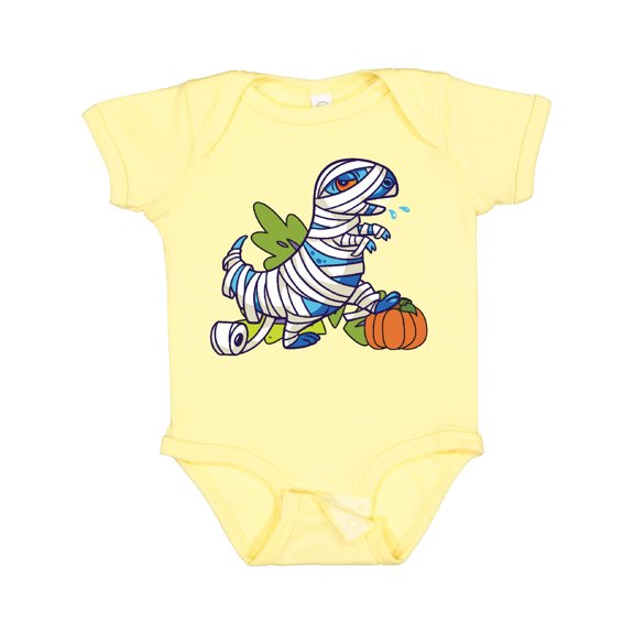 Inktastic Halloween Dinosaur Mummy Boys or Girls Baby Bodysuit