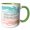 Green/White, variant on 3drose, Pain Grows Strength Typography - Pastel Strokes Motivational Quote, 11oz Two-tone Green Mug