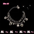 thumbnail image 4 of Kawaii Sanrio Hello Kitty lindo forma de corazón pulsera de doble capa mujeres mejor amiga joyería pulseras Accesorios, 4 of 4