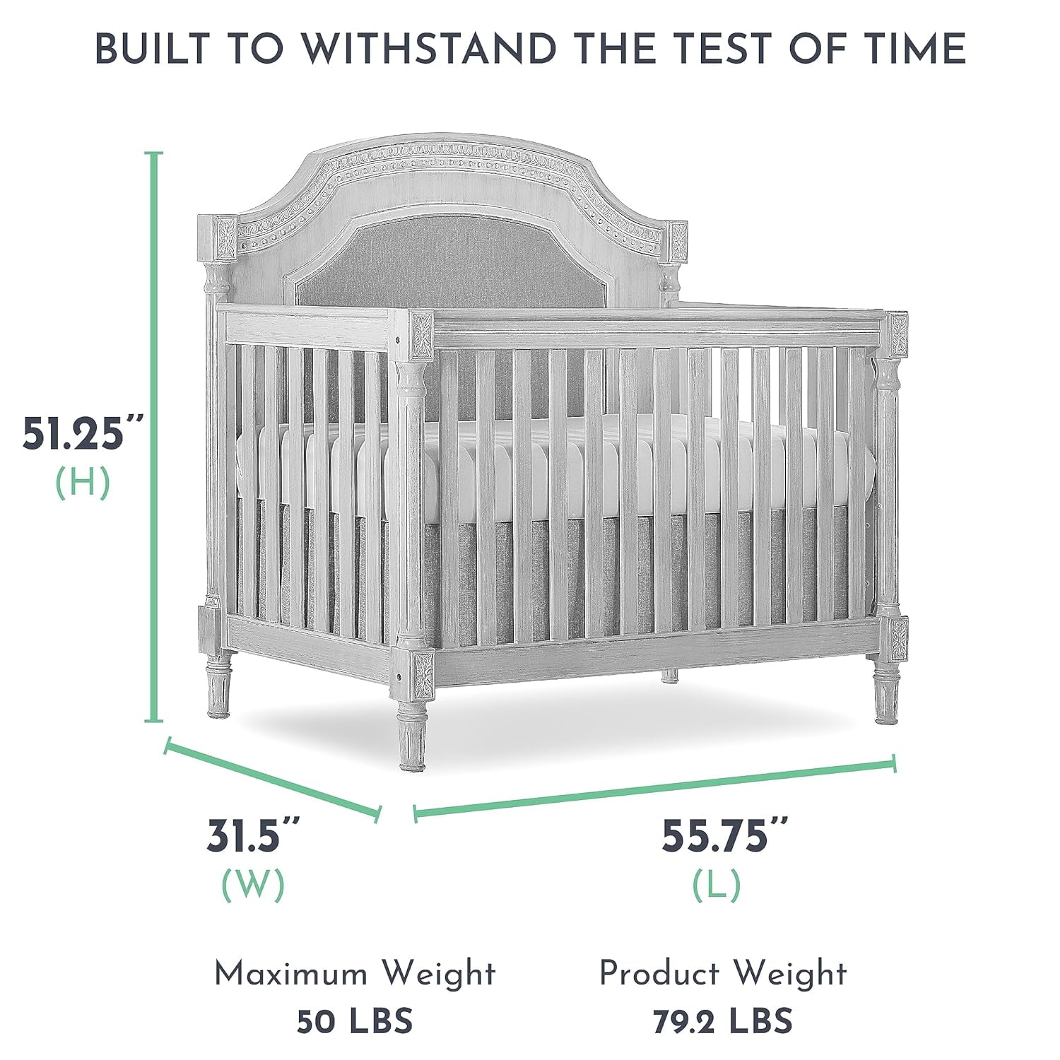 Evolur julienne 5 in 1 convertible crib in hot sale cloud