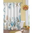 thumbnail image 2 of Shower Curtain, Coastal Starfish Coral Sea Shell Pumpkin Waterproof Shower Curtain Set with Hooks for Bathroom Showers,Stalls and Bathtubs,72x72In Thanksgiving Day, 2 of 7
