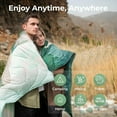 thumbnail image 4 of KingCamp Lightweight Camping Blanket - 1.26 lbs Puffy Printed Warm Camping Quilt with Snap Button - Portable for Travel, Hiking, Stadium, Airplane - 79" x 57" - Green, 4 of 9