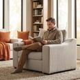 thumbnail image 6 of JULY'S SONG 47" W Accent Chair and A Half, Modern Oversized Reading Chair for Bedroom Room, Linen Fabric Living Room Chairs in Extra Wide Seat, Comfy Chair with Washable Covers,Oatmeal, 6 of 12