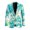 Abstract Floral, variant on Colorful Striped Floral Pattern Lightweight Outerwear, One Button Suit Jacket Solid Polyester Casual Suits for Men for Business