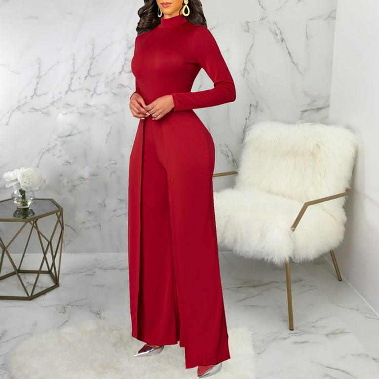 Plus size red sales jumpsuits for evening