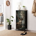 thumbnail image 6 of Dresser for Bedroom with 4 Storage Drawers Majestic Stag Large Antlers Misty Forest Light Dressers Chest of Drawers Steel Framed Fabric Closet Organizers for Dorm Entryway, 6 of 8
