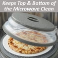 thumbnail image 2 of 2 in 1, Microwave Splatter Cover for Food & Silicone Placemat, Collapsible & Vented Plate & Dish Cover, BPA Free Splatter Guard Lid, Trivet Pot Holders for Kitchen, Grey, Knox Home & Health, 2 of 6
