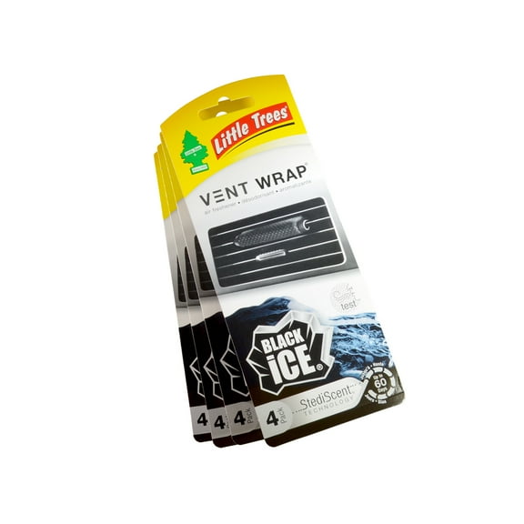 Little Trees Vent Wrap Air Freshener 4-PACKS (Black Ice)