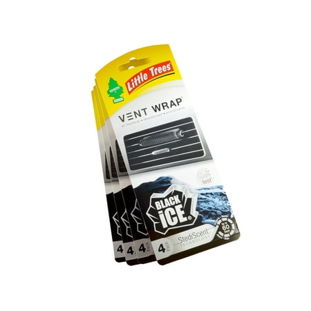 Little Trees Vent Wrap Air Freshener 4-PACKS (Black