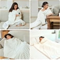 thumbnail image 7 of Heated Electric Blanket Throw: 6-Level Fast Heating, 4-Hour Auto-Off, Soft&Warm Stripe Faux Rabbit Fur, for Couch Home Office，with Overheating Protection & ETL Certified(50 x 60,Cream), 7 of 7
