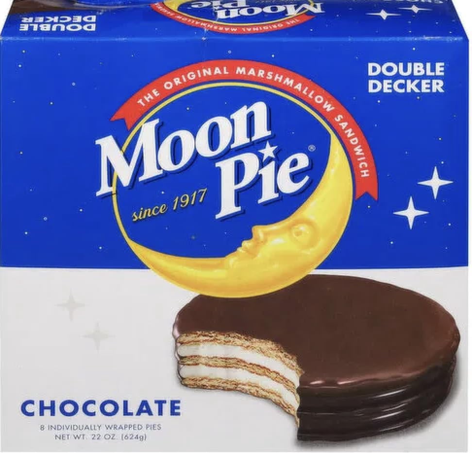 Moon Pie Marshmallow Sandwich Double Decker Chocolate Vanilla Banana 3 Boxes, 8 Count
