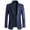 Navy, variant on Men Leather Jackets Men's Solid Color Leather Suit Fashionable No Iron Plus Leather Suit Black L