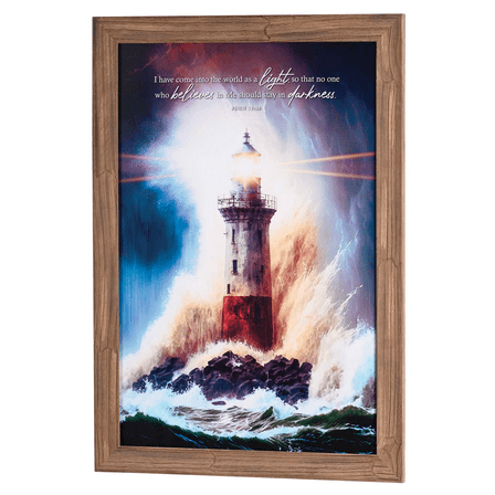 Framed Wall Art Stormy Lighthouse
