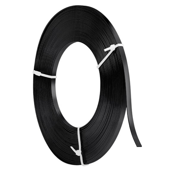 32.8 Feet Flat Craft Wire Bendable Metal Craft Wire Flexible Aluminum Wire for Cabochons Jewelry Making Black 5x1mm 1roll