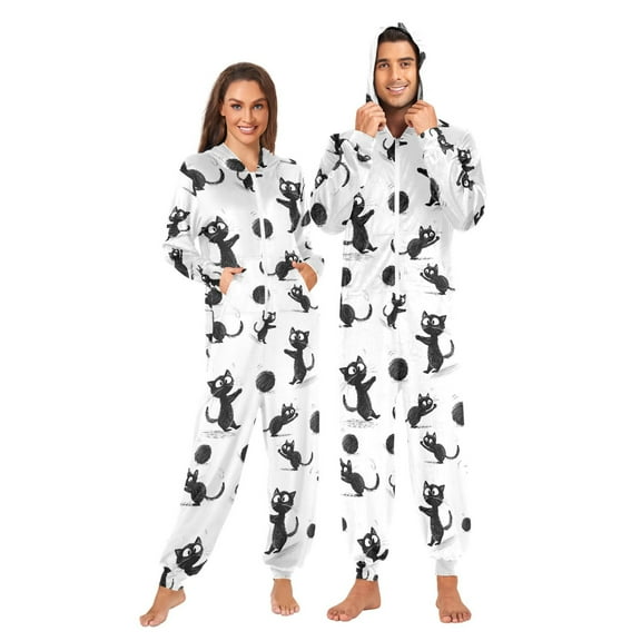 joogoo Cat Balls Unisex Adults Onesies Pajamas Jumpsuits L