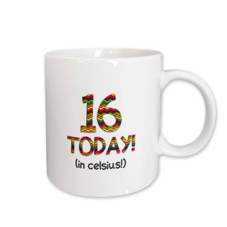 

3dRose 16 Today in celsius - Funny 60th Birthday. 16C is 60 in fahrenheit Ceramic Mug 11-ounce