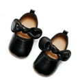 thumbnail image 2 of nvzhuang Baby Girl Dress Shoes Faux Leather Bowknot Flats Crib Shoes with Non-Slip Rubber Sole, 2 of 8