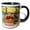 Black/White, variant on 3drose, Clapsaddle – Santa Claus Riding on a Zeppelin, 11oz Two-tone Red Mug