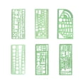 thumbnail image 2 of Seitruly Juego de plantillas de 6 uds., escalas transparentes universales de plástico, plantilla de medición de dibujo de arquitectura, accesorio de Kits de experimentos de química Tipo 2, 2 of 6