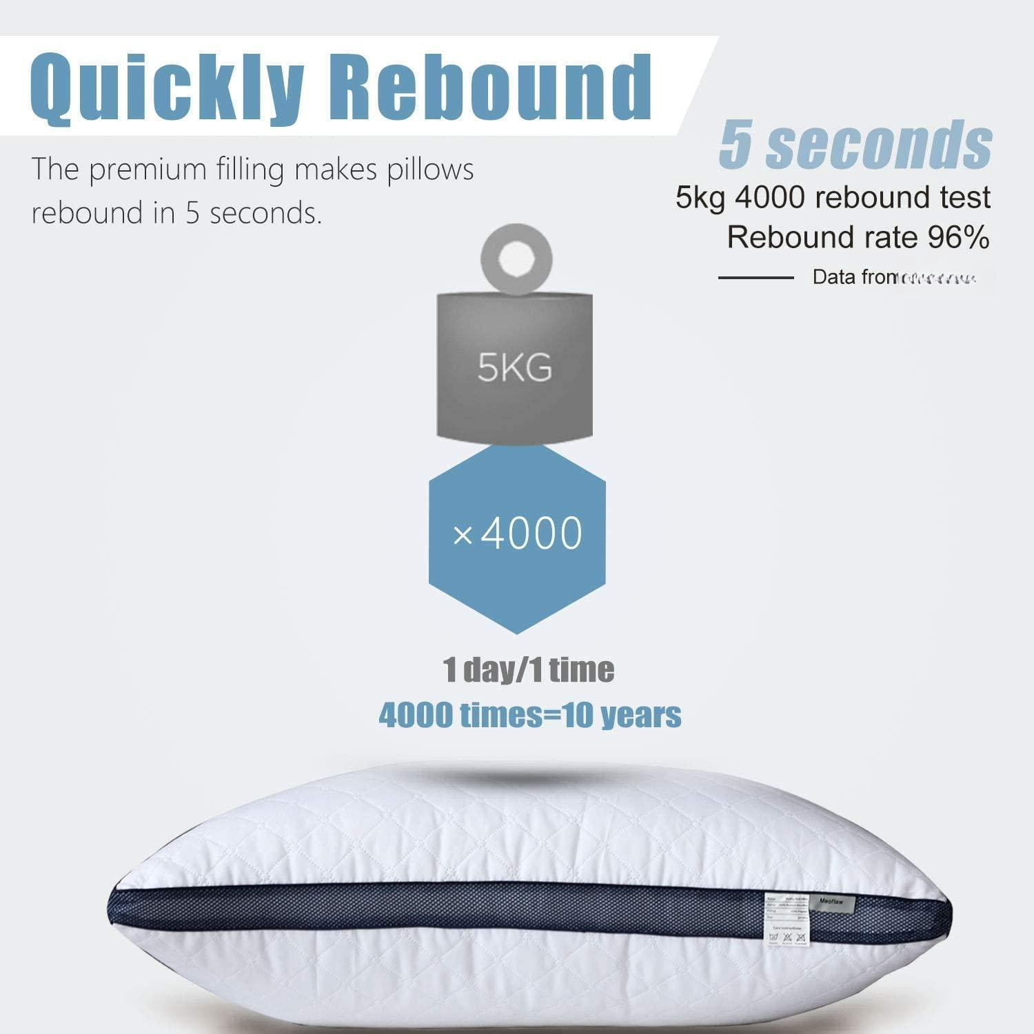 Pillows For Sleeping(2-pack)  Luxury Hotel Standard Size Set Of 2 Bed Side And Back Sleeper (standard)