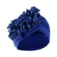 thumbnail image 2 of Under $10 Baseball Caps Blue Women Solid Beading India Hat Muslim Ruffle Cancer Chemo Hat Beanie Wrap Cap, 2 of 2