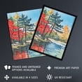 thumbnail image 2 of Artery8 Lake Forest Colourful Trees Japanese Woodblock Living Room Large Wall Art Poster Print Thick Paper 18X24 Inch, 2 of 3