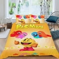 thumbnail image 2 of Pac-Man Conjunto de sábanas temático, trío de piezas, cómodo y amigable con la piel, diseño único, regalo de decoración para el hogar para familiares, amigos y fans,173cm *218cm, 2 of 6
