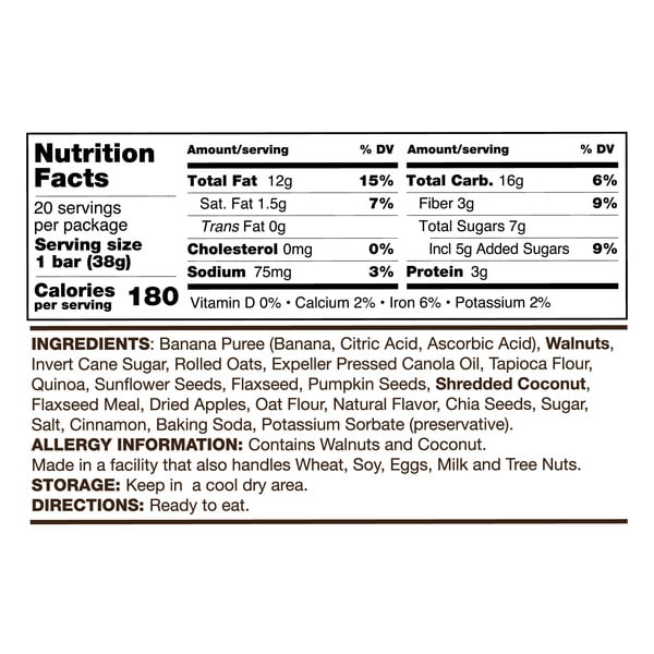 Aussie Bar Banana Walnut by Universal Bakery 26.8 OZ (20 Bars)