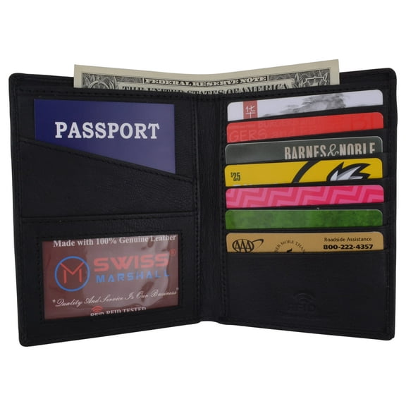 Passport Holder Travel Wallet RFID Blocking Case Cover, Premium Leather Passport Holder Travel Wallet Cover RFID Blocking Case
