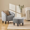 thumbnail image 2 of Alden Design Velvet Club Chair with Ottoman for Living Room, Gray, 2 of 10