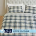 thumbnail image 4 of 100% Turkish Soft Cotton Flannel Sheet Set - 4-Piece - Deep Pocket Fitted Sheet, Flannel Sheets - Twin, Plaid-Navy/Aqua, 4 of 5