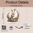 thumbnail image 2 of Rotating acrylic display featuring a realistic bunny on an Easter Crescent holding intricately detailed Easter eggs in ultra high definition against a white background, 2 of 8