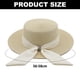 thumbnail image 2 of Sombrero de 56-58cm de circunferencia para mujer, sombrero de paja serpentina, sombrero plano de verano, protector solar, sombrero para sol de playa para vacaciones en la playa, 2 of 5
