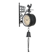 Angle View: Easy To Mount Metal Outdoor Double Clock