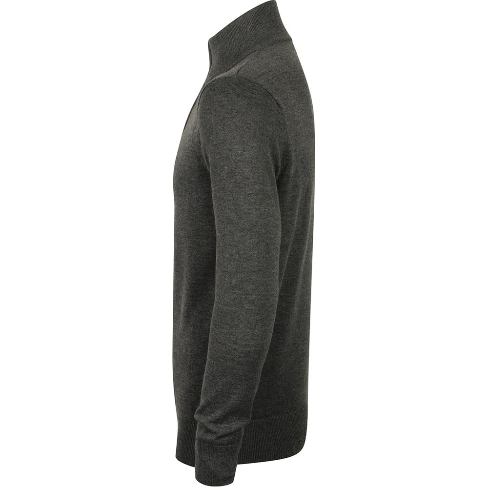 Henbury Mens 1/4 Zip Long Sleeve Sweater